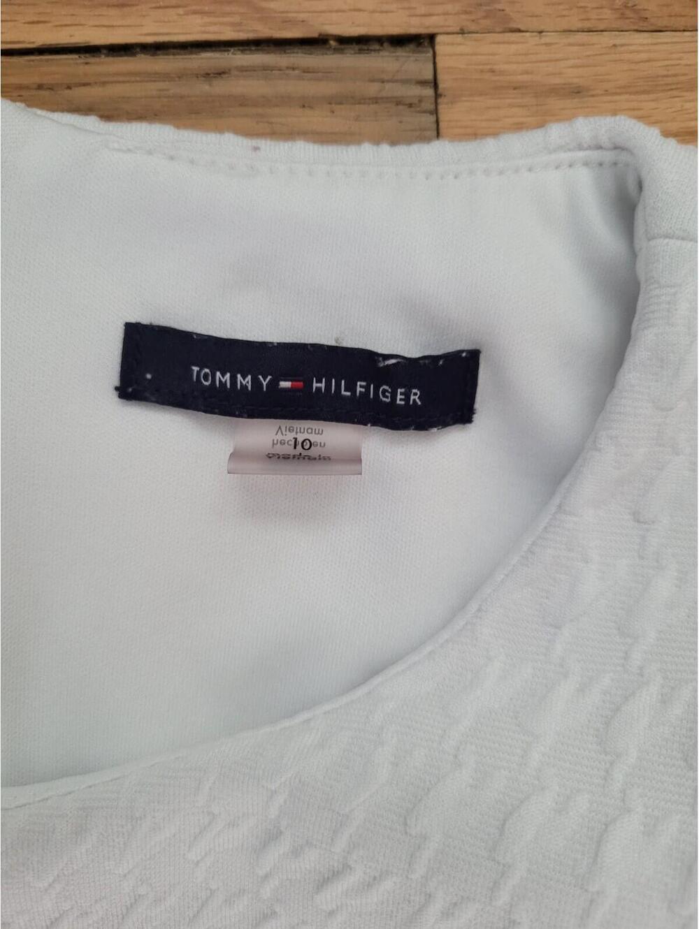 Tommy Hilfiger White Textured Sleeveless Shift Dress Size 10 Pockets Lined - Picture 6 of 9